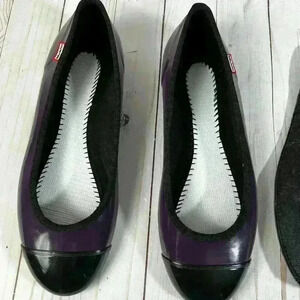 Hunter Black and Purple Flats